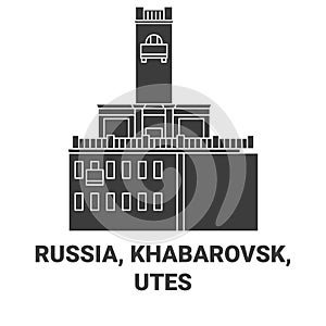 Russia, Khabarovsk, Utes travel landmark vector illustration