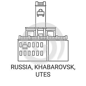 Russia, Khabarovsk, Utes travel landmark vector illustration