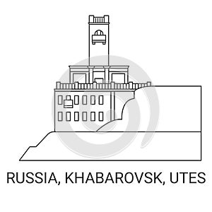 Russia, Khabarovsk, Utes, travel landmark vector illustration