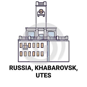 Russia, Khabarovsk, Utes travel landmark vector illustration