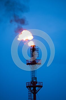 Flame in pipe at the Komsomolsk refinery photo