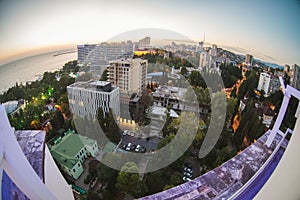 Russia, Krasnodar krai, Sochi cityscape, view from above of a modern residential building