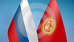 Russia and Kyrgyzstan two flags