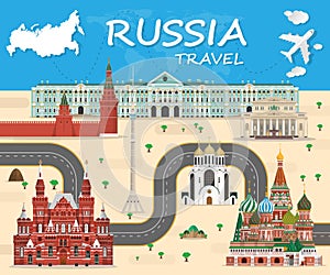 Russia Landmark Global Travel And Journey Infographic background. Vector Design Template.used for your advertisement, book, banner