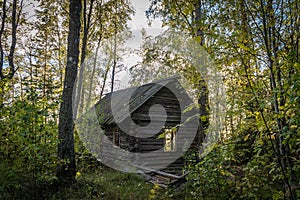 Russia. Leningrad region. The setting for the film is in the form of an abandoned hut in the forest.