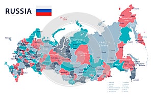 Russia - map and flag - illustration photo
