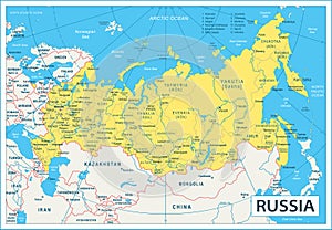 Russia Map - highly detailed vector illustration photo