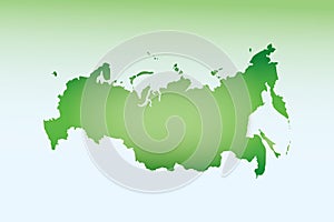 Russia map using green color with dark and light effect vector on light background