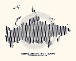 Russia Map Vector Hexagonal Half Tone Pattern Isolated On Light Background