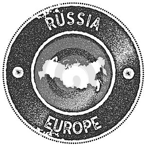 Russia map vintage stamp.