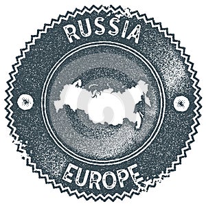 Russia map vintage stamp.