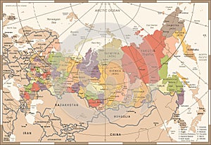 Russia Map - Vintage Vector Illustration photo