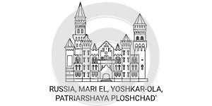 Russia, Mari El, Yoshkarola, Patriarshaya Ploshchad' travel landmark vector illustration photo