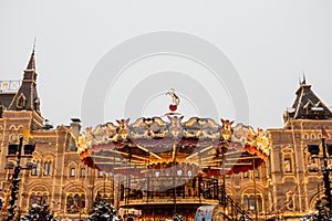 Russia, Moscow, Christmas market on Red Square.