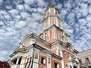 Russia, Moscow, Church of  Archangel Gabriel, Menshikov tower. Early 18th century