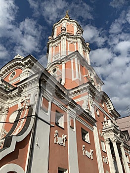 Russia, Moscow, Church of  Archangel Gabriel, Menshikov tower. Early 18th century