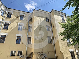 Moscow, Russia, June. 20, 2019. Moscow, Kazarmenny pereulok, apartment house N.G. Tarkhova and G. I. Makaev, architect G. I. Maka
