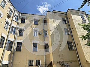 Moscow, Russia, June. 20, 2019. Moscow, Kazarmenny pereulok, apartment house N.G. Tarkhova and G. I. Makaev,  architect G. I. Maka