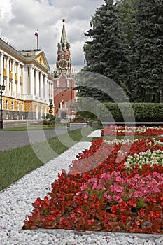 Russia, Moscow, Kremlin, flowers