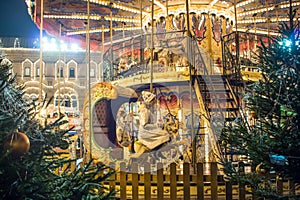 Russia, Moscow, New Year`s Fair, Christmas market on Red Square