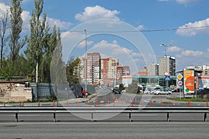 Russia. Moscow Oblast. April 2019. Kaliningradskaya street. Korolyov city.