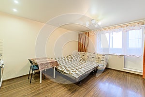 Russia, Moscow- October 17, 2019: interior room apartment modern bright cozy atmosphere. general cleaning, home decoration,