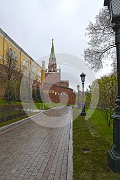 Troitskaya Tower of the Moscow Kremlin and Alexander Garden