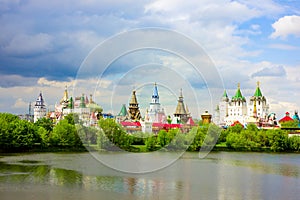 Russia Moscow. View from the river to the Izmailovsky Kremlin.