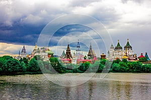 Russia Moscow. View from the river to the Izmailovsky Kremlin.