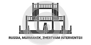 Russia, Murmansk, Zhertvam Interventsii, travel landmark vector illustration photo