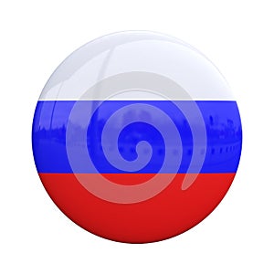 Russia national flag badge, nationality pin 3d rendering