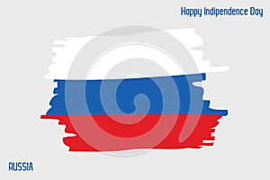 Russia National Flag Grunge Brush Stroke Vecctor Design Flag of Russia