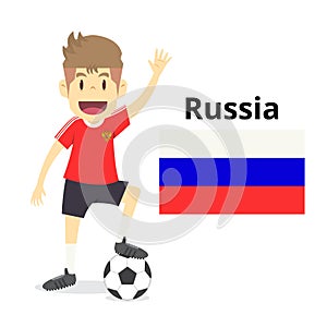 Russia national team cartoon,football World,country flags. 2018