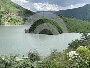 Russia. North Ossetia - Alania. Reservoir of Zaramag HPP in Kassar gorge