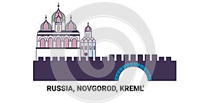 Russia, Novgorod, Kreml Landmark travel landmark vector illustration