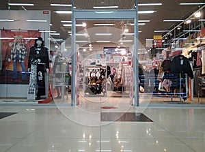 Russia, empty storefronts in a clothing store without customers in the coronavirus epidemic