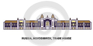 Russia, Novosibirsk, Trade House, travel landmark vector illustration photo