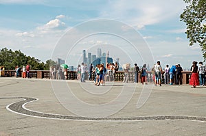 Russia. The observation deck on the Sparrow Hills in Moscow. 20 June 2016.