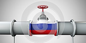 Russia oil and gas fuel pipeline. Oil industry concept. 3D Rendering