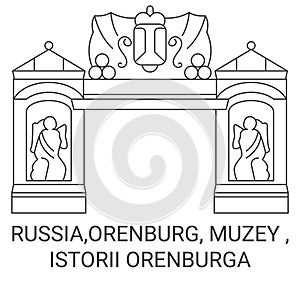 Russia,Orenburg, Muzey , Istorii Orenburga travel landmark vector illustration