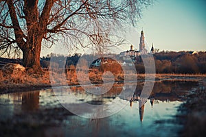 Russia orthodox monastery at the spring, Russia