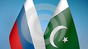 Russia and Pakistan two flags