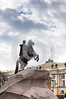 Russia. Petersburg. Monument to tsar Peter , Bronze Horseman.