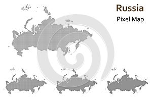 Russia pixel map vector isolated on white background
