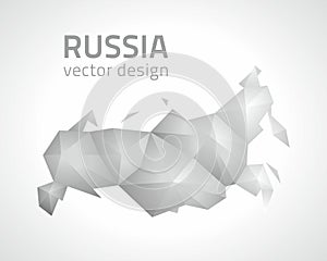Russia polygonal triangle grey and silver vector map