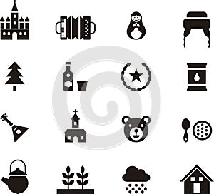 Russia related glyph web icons