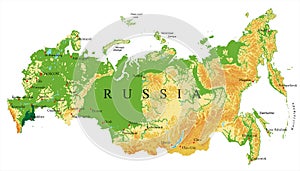 Russia relief map