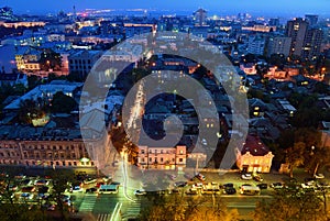 Russia. Rostov-on-Don. Red Army street. Evening cityscape