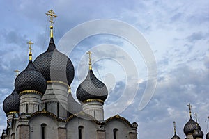 Russia, Rostov, July 2020. Magnificent church in the city Kremlin.