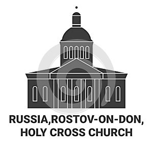 Russia,Rostovondon, Holy Cross Church travel landmark vector illustration